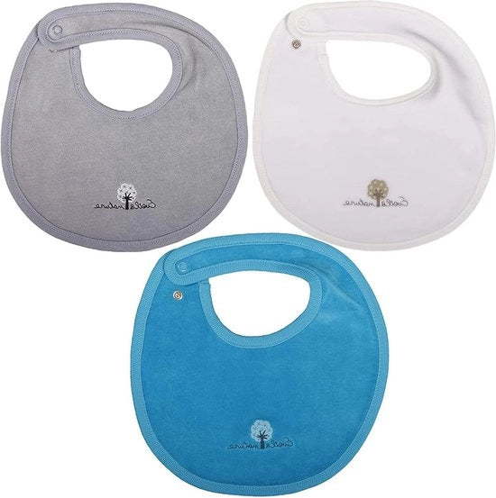 Set di 3 fasci di protezione per bambini da 0 a 12 mesi - cotone biologico - bianco lago oceano