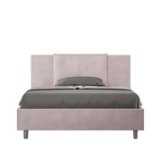 Letto matrimoniale francese senza rete imbottito 140x210 microfibra glicine Appia