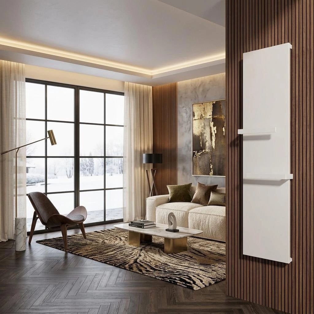 Termoarredo da Design a piastra Verticale 120x45 cm Radiante MILANO Bianco