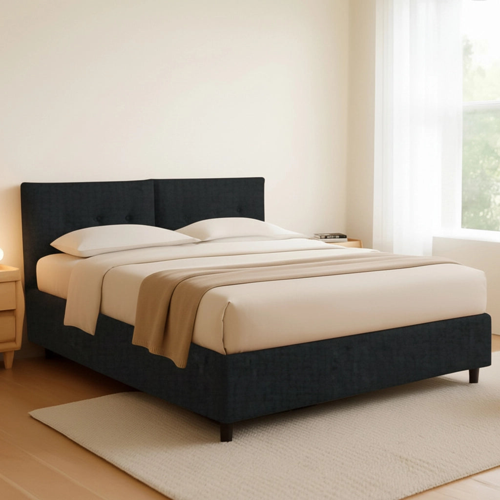 York, Letto Piazza e Mezza Sfoderabile Made in Italy, Grigio Scuro
