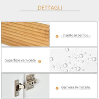 Mobile Sotto Lavabo Bagno 2 Ante 60X30x60,5 cm in MDF Bianco