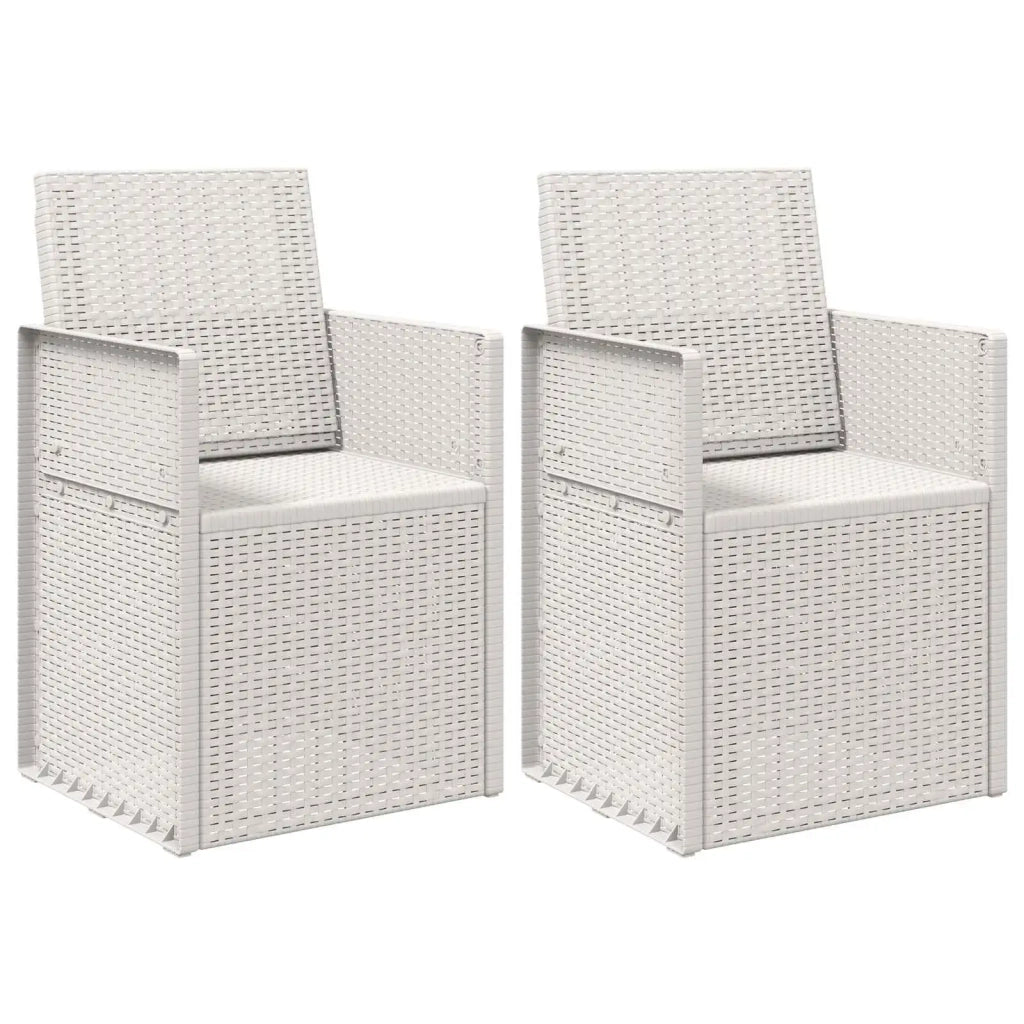 Sedie da pranzo da giardino 2 pcs Bianco PP 899963