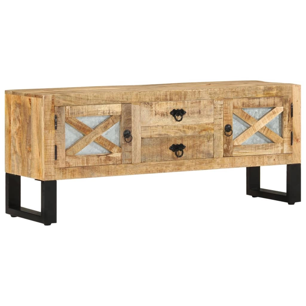 Mobile TV multimediale scaffale TV mobile TV sala da pranzo soggiorno camera da letto 110 x 30 x 45 cm legno di mango marrone grezzo 02_0025743