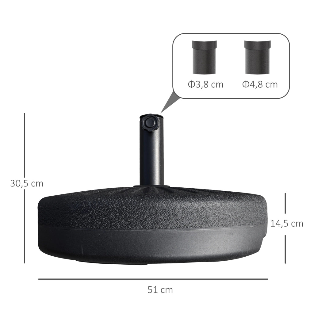 Base per ombrellone 22 kg ¨C zephmum ¨C rotonda, per diametro 38/48 mm, nero