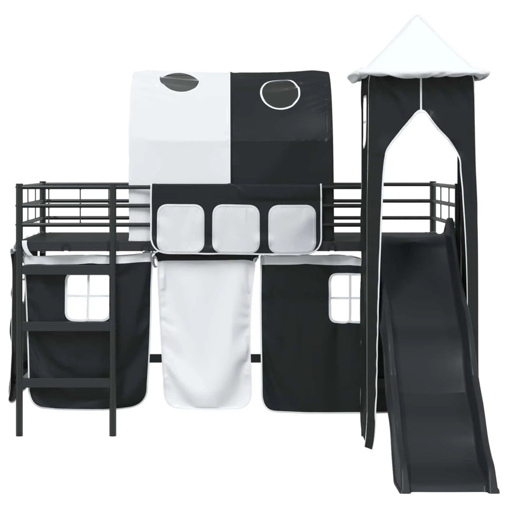 Struttura del letto loft per bambini Nero 107 x 200 cm Metallo 42020877