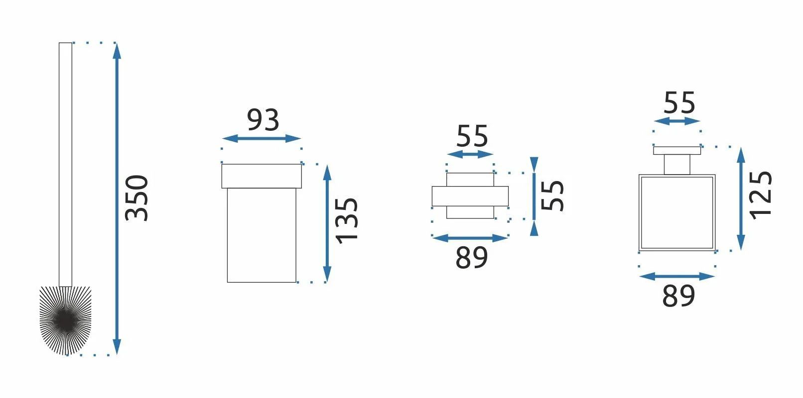Spazzola Per Wc Mettalico 332918 Erlo 05 Black