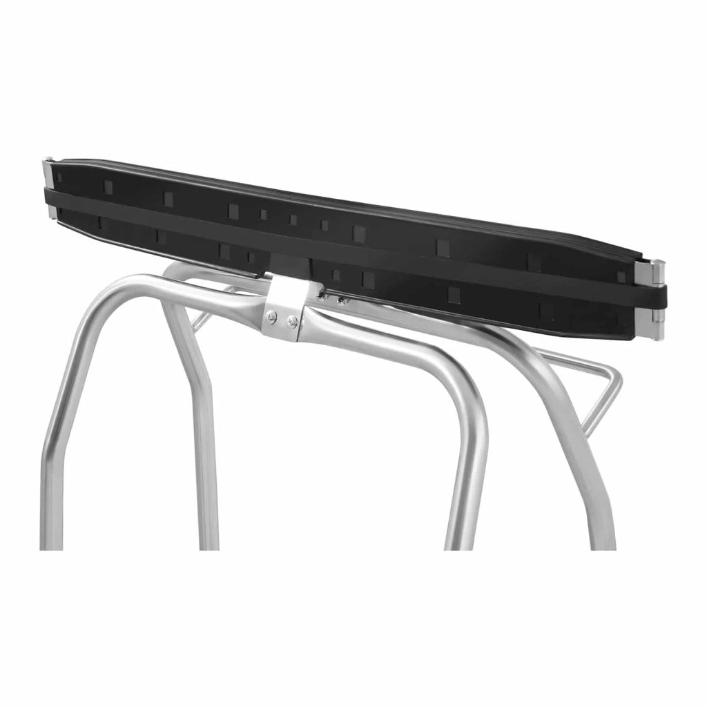 Carrello portarifiuti a pedale color argento con 2 ruote girevoli e freno 14_0005899