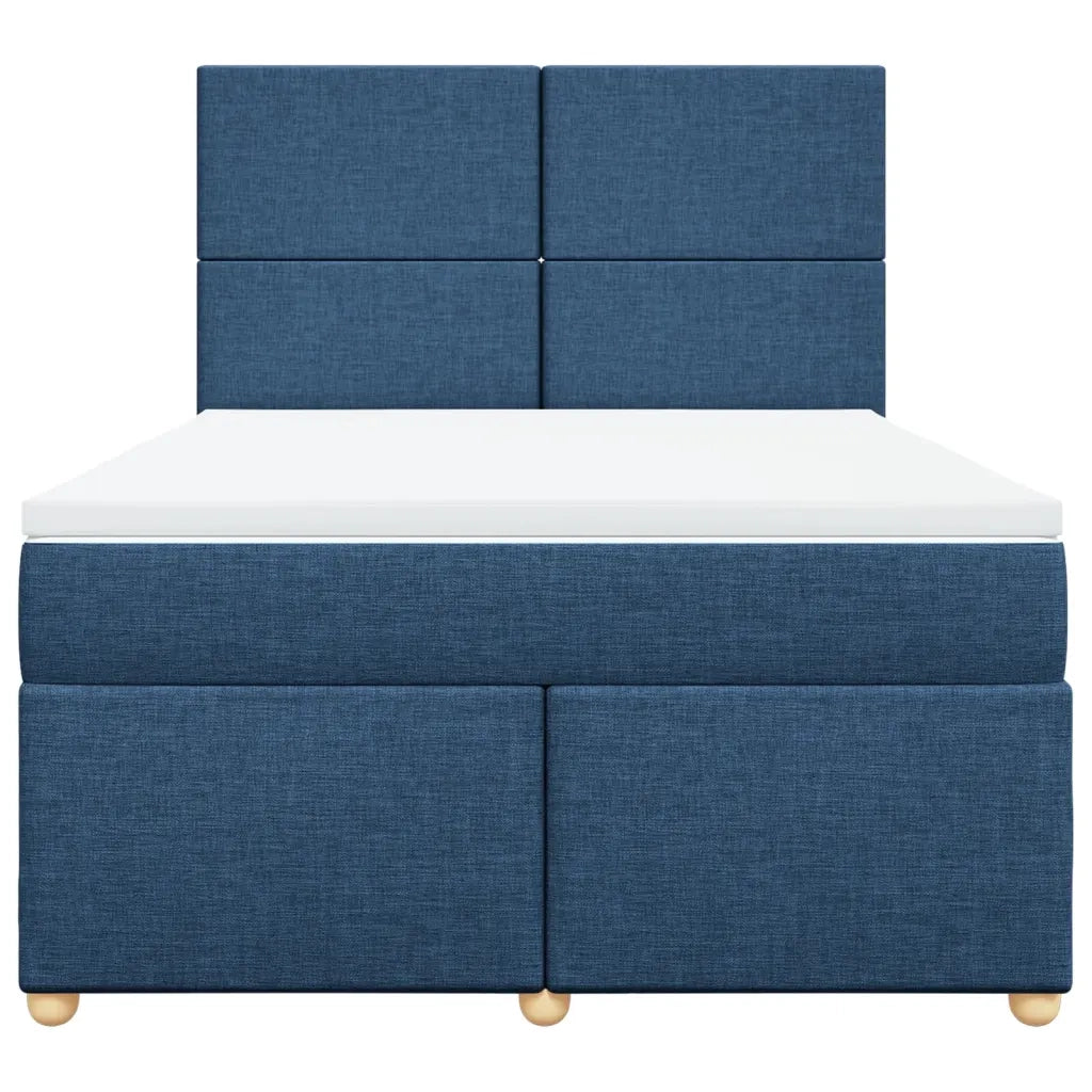 Giroletto a Molle con Materasso Blu 140x200 cm in Tessuto