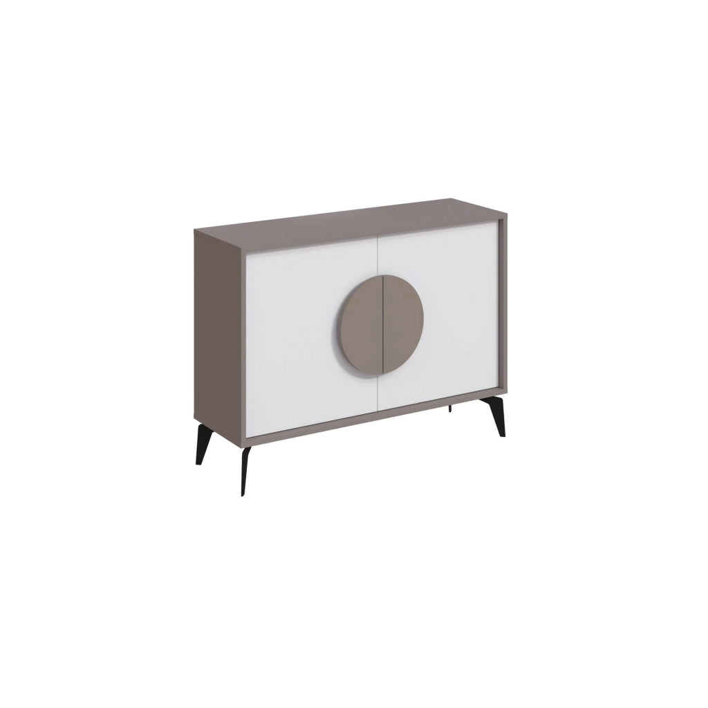 Credenza in legno "Gora" - 110 x 36 x 82 cm - Marrone chiaro moka