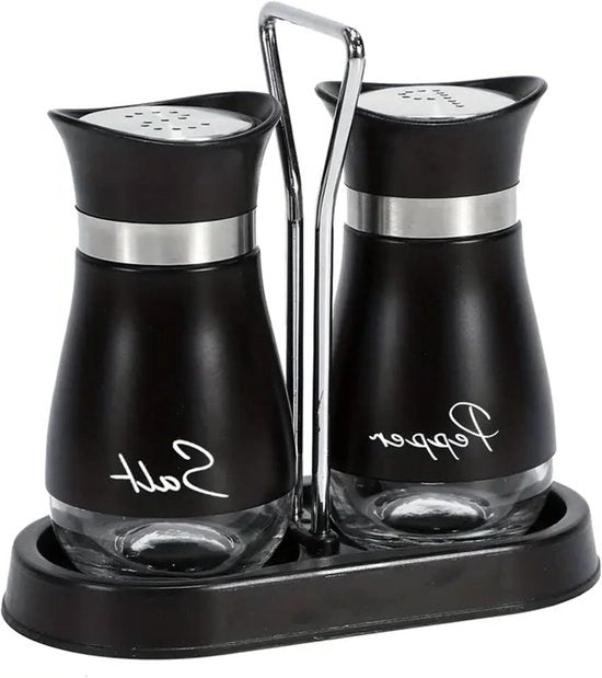 Set di contenitori per sale e pepe in vetro e acciaio inossidabile con set di grattugiatori per sale e pepe - Accessori da cucina - Osservatorio per erbe aromatiche per viaggi, camper, BBQ