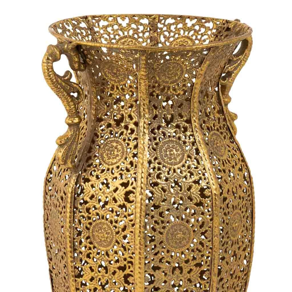 Portaombrelli in metallo dorato 21x19x49,5h