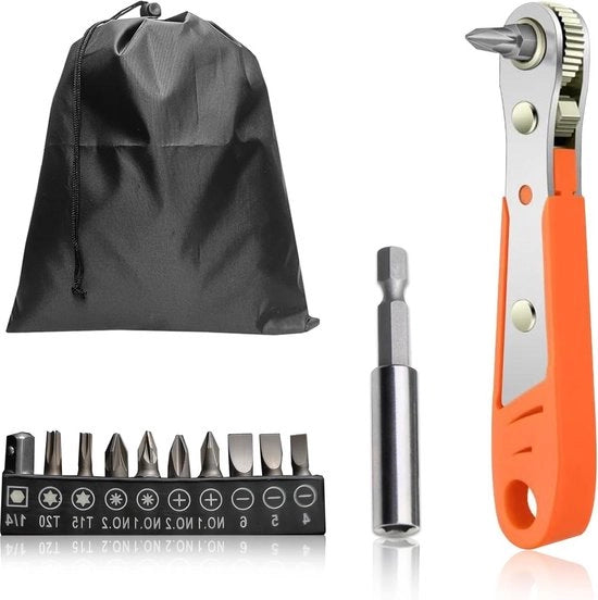 Set di 14 mini-trapanelli con rullo - alta coppia e basso profilo - manico estensibile e tasca di stoccaggio