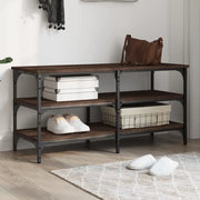 Panca Porta Scarpe-Sgabello-Panca Scarpiera Rovere Marrone 100x38,5x49 Legno Multistrato