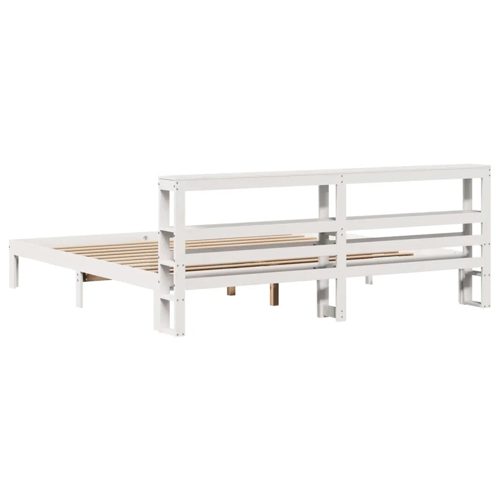 Giroletto con Testiera senza Materasso-Struttura Letto Bianco 180x200 cm 679679