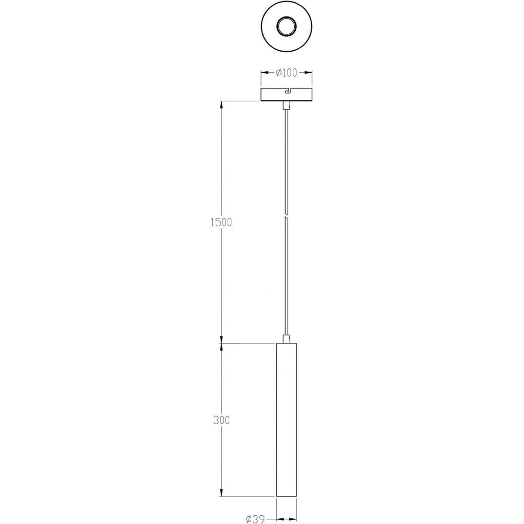 Lampada sospensione SLIM LED 5W pendente DIMMERABILE cilindro luce sospesa 2700K tavolo cucina bar RA90 230V NERO
