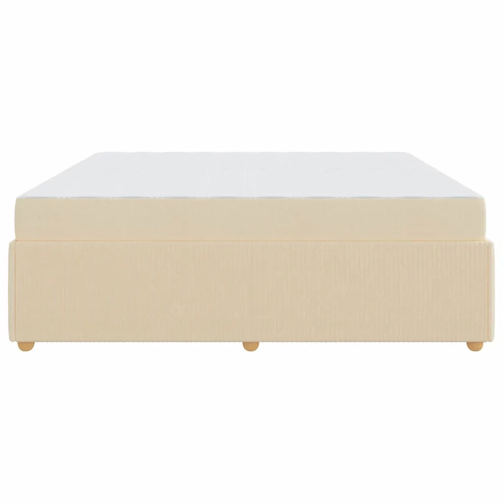 Struttura del letto con materasso Crema 200 x 200 cm Tessuto