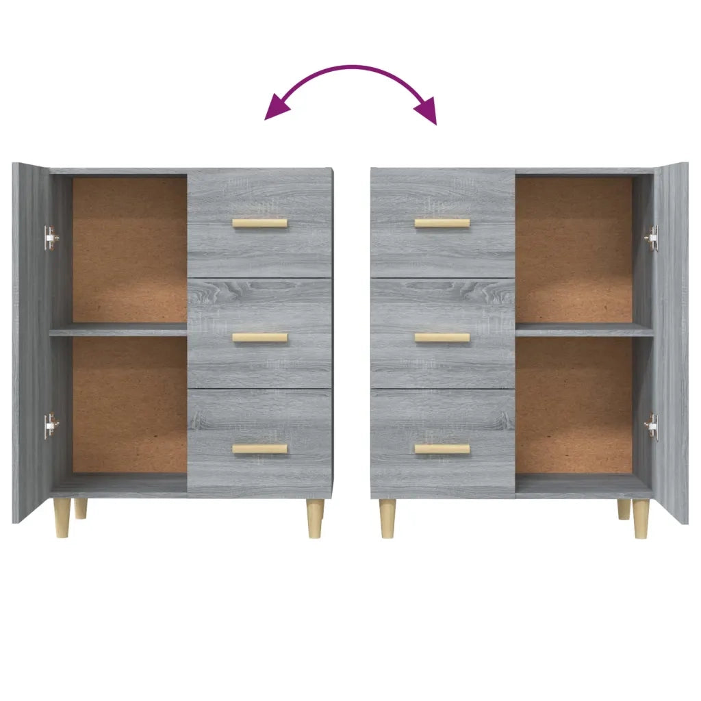 Credenza Grigio Sonoma 69,5x34x90 cm in Legno Multistrato 817352