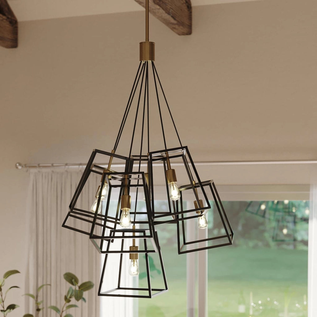 Lampadario moderno Fulton bronzo/ottone 7xE27 Hinkley