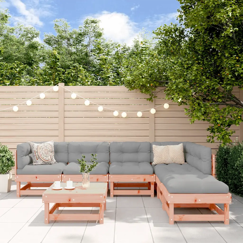 Set Divani Giardino 7 pz con Cuscini Legno Massello di Douglas 3185960