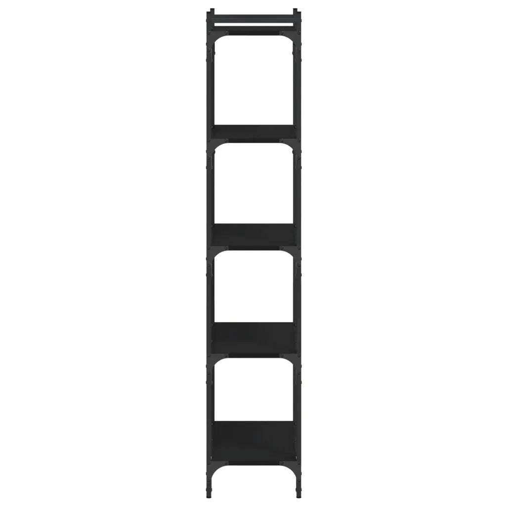 Libreria a 5 Ripiani-Scaffale per Libri-Mobile di Stoccaggio Nera 60x30x154 cm in Legno Multistrato