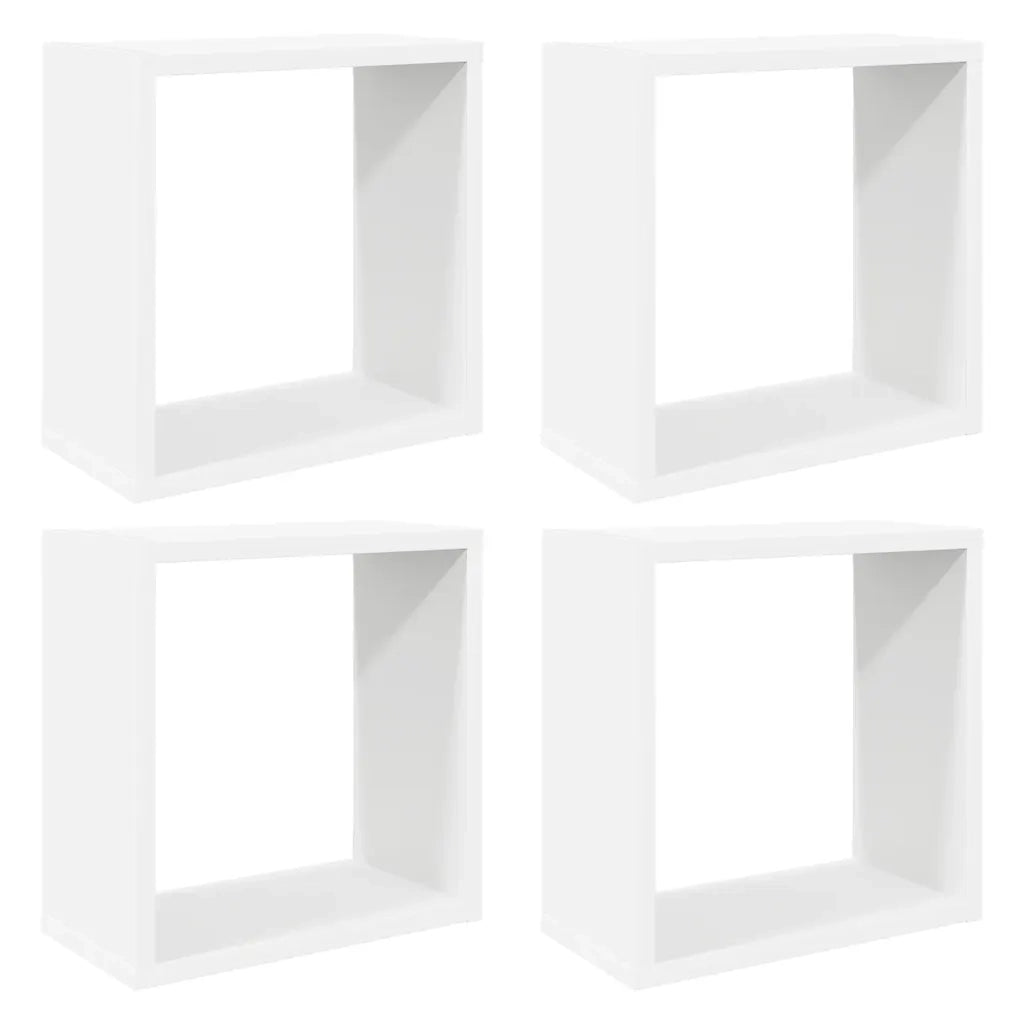 Mensole Parete a Cubo 4 pz Bianche 30x15x30 cm 806999
