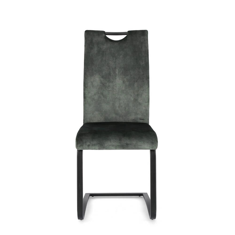 Set di 4 Sedie da Pranzo in Velluto con Gambe in Acciaio - AIMEE
