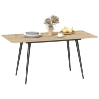 Tavolo da Pranzo Pieghevole, Tavolo Estensibile 120-160 cm, per 6-8 Persone, con Piedi in Acciaio, Naturale