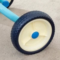 Triciclo per Bambini 2 in 1, con Manubrio regolabile, Pedali Antiscivolo, Poggiapiedi Pieghevoli e Cestino, età 2-5 Anni, Azzurro