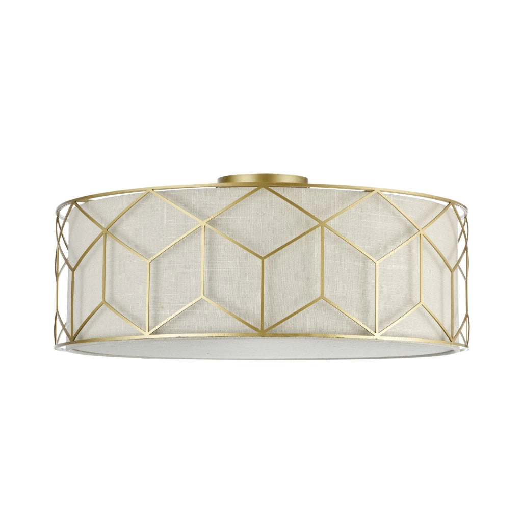 Maytoni Plafoniera contemporanea Messina 5 luci E27 oro metallo diffusore lino PVC