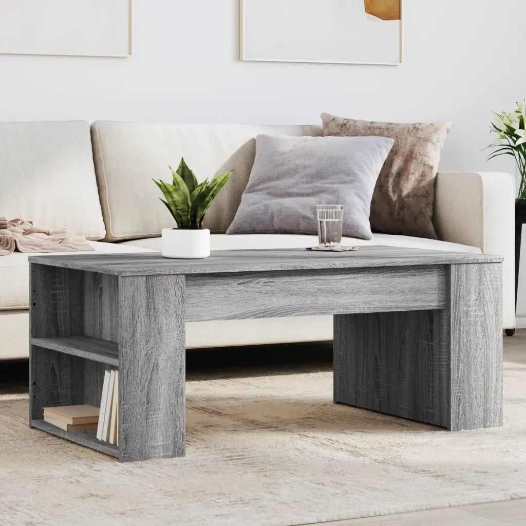 Tavolino da Salotto-Tavolino da soggiorno-Tavolo Grigio Sonoma 102x55x42cm Legno Multistrato
