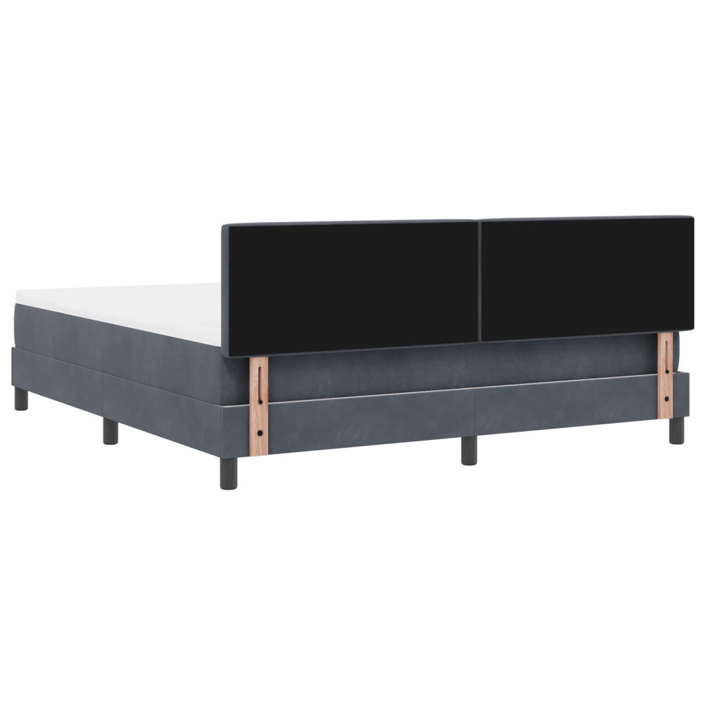 Letto a Molle con Materasso & LED Grigio Scuro 180x200 cm Velluto
