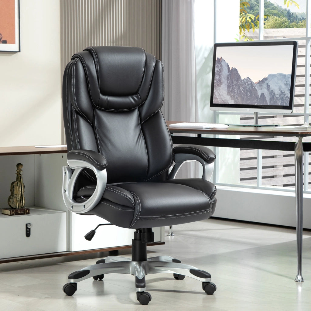 Sedia da ufficio reclinabile con rotelle ¨C zephmum ¨C nero 66x75.5x115.5-124.5 cm