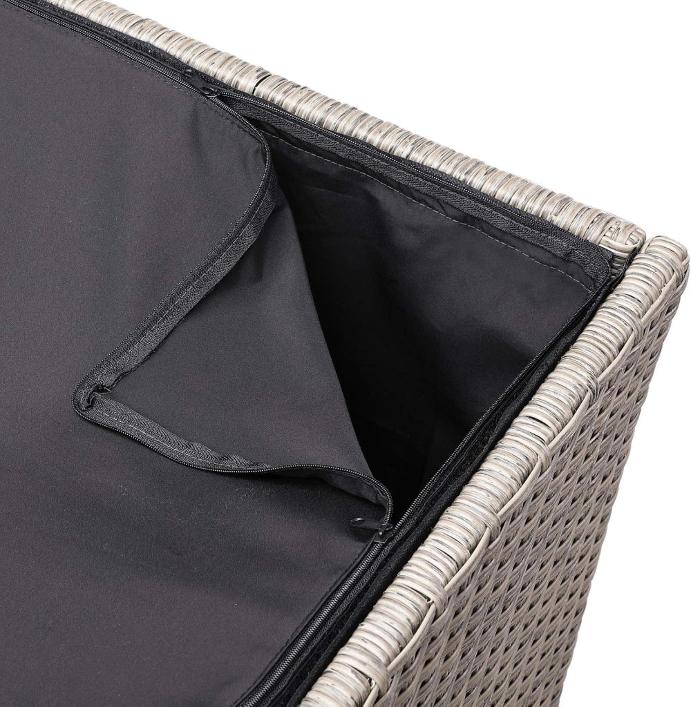 ® Baule da Giardino 318 L Impermeabile 75x75x70cm Contenitore Esterno Polyrattan Beige