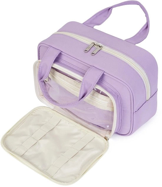Borse da toilette per donne, grandi borse da toilette, borsa cosmetica per donne, grandi borse da toilette, borsa make-up per uomini e full size (blu scuro)