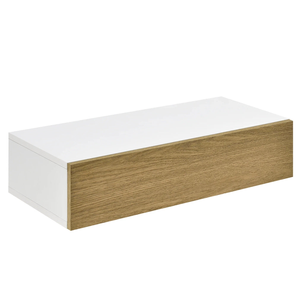 Mensola contenitore da parete con ripiano 50 cm bianco beige 03_0001715