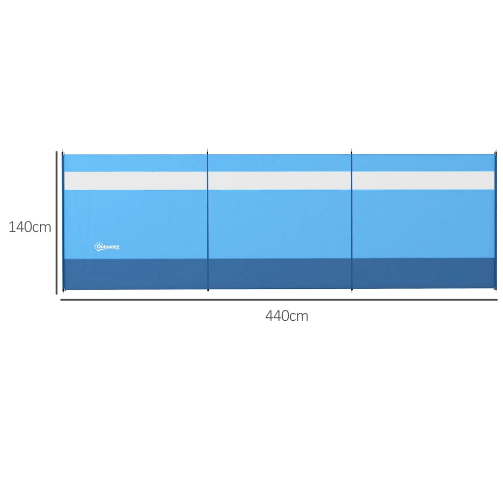 Paravent da giardino pieghevole ¨C zephmum ¨C blu 440x140 cm