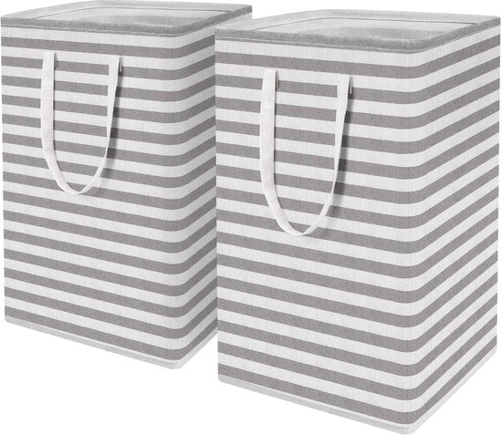 Asseccoletto grande pieghevole 75L con maniglie, libero, contenitore impermeabile per giocattoli, abbigliamento, organizzatore, 62cm alto, grigio