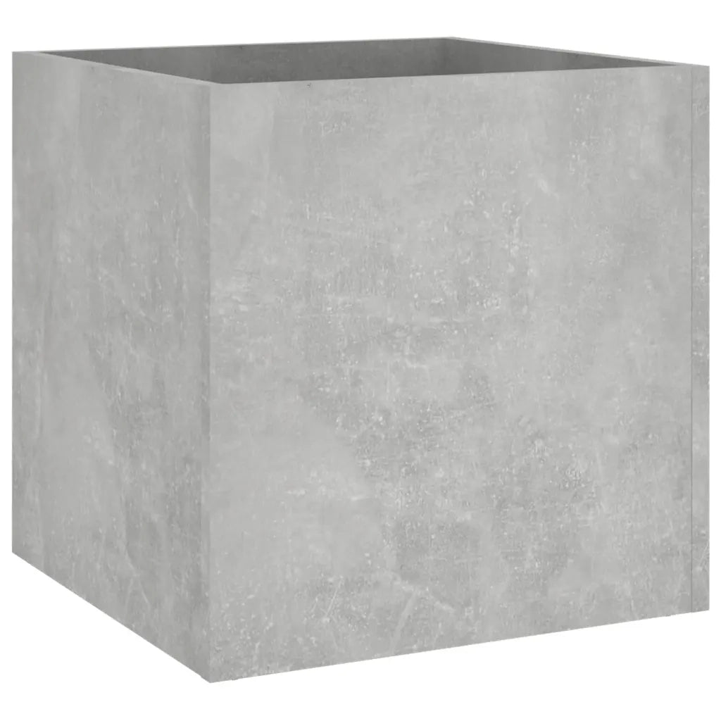 Fioriera | Cassetta per fiori | Vaso Grigio Cemento 40x40x40 cm in Legno Multistrato