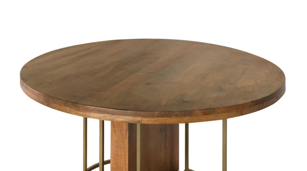 Tavolo da pranzo rotondo in legno massello di mango 150 cm