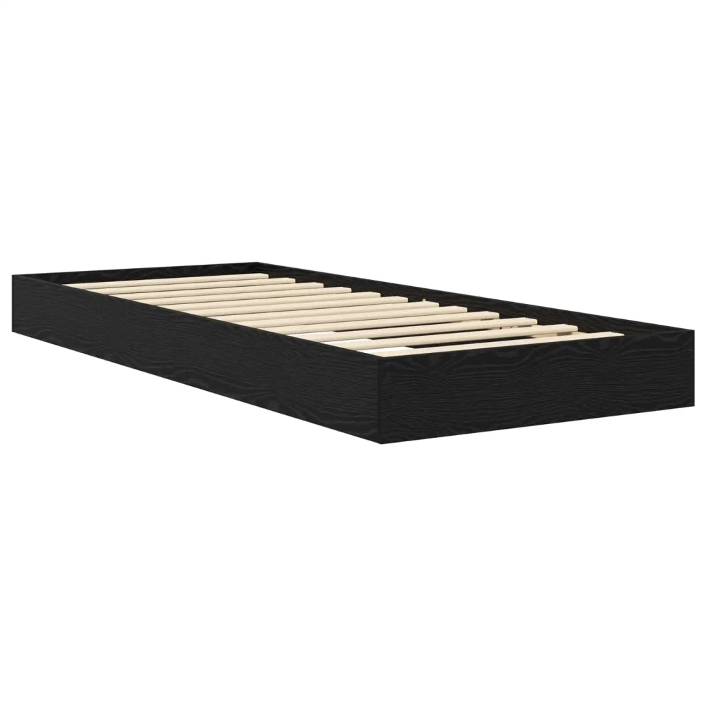 Struttura letto a pavimento Rovere Nero 80 x 200 cm 8009081