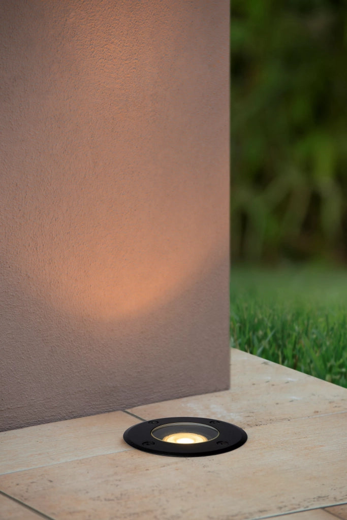 Faretto calpestabile da incasso nero GU10 35W Lucide