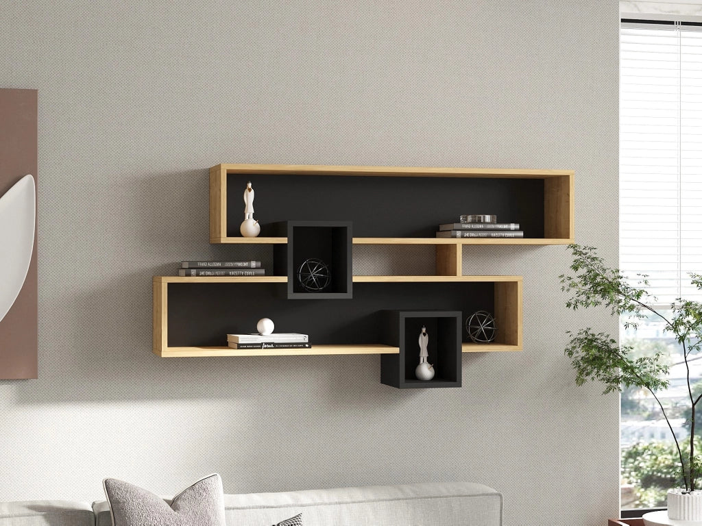 Mensola da parete in legno "Karen" - 120 x 22 x 72 cm - SaphirAnthracite