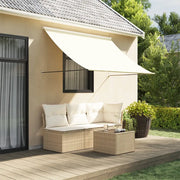 Tenda da Sole Retrattile-Tenda parasole per Patio Crema 250x150 cm in Tessuto e Acciaio