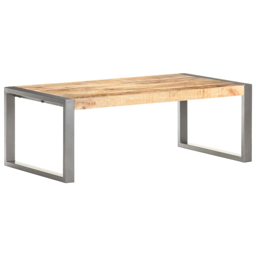 Tavolino da Salotto-Tavolino da soggiorno-Tavolo 110x60x40 cm in Legno di Mango Grezzo