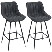 Set di 2 sgabelli da bar, girevoli da bancone da 68 cm con schienale, ideali per isola cucina e sala da pranzo, colore nero.