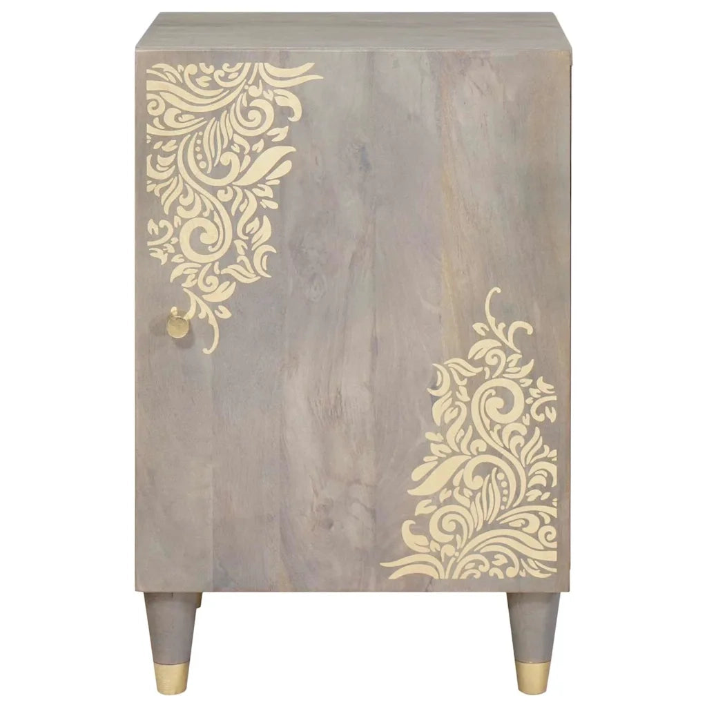 vidaXL Mobile da Bagno Grigio 38 x 33 x 58 cm Legno massello di mango
