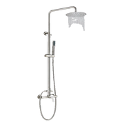 JANA | Set pioggia premium in acciaio inox spazzolato | Miscelatore doccia di design | Miscelatore doccia completo di doccetta