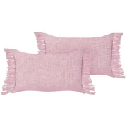 Set di 2 cuscini in cotone con nappe 40 x 60 cm Rosa soggiorno elegante accogliente