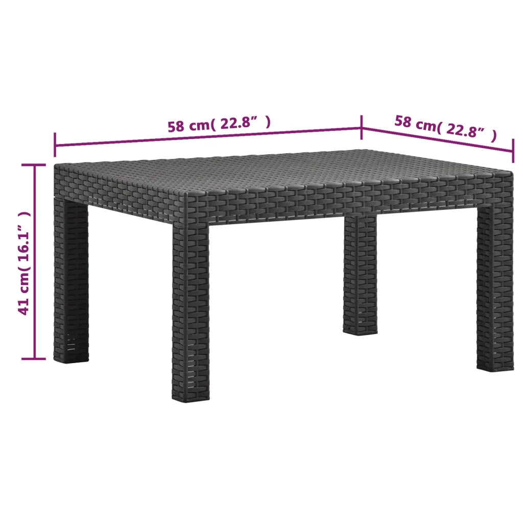 Set Divani da Giardino 2 pz con Cuscini in Rattan PP Antracite 3079670