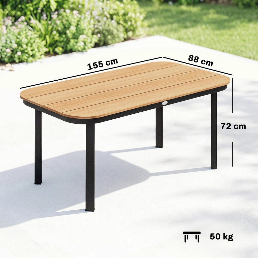 Tavolo da Giardino 6 Posti ¨C zephmum ¨C Naturale WPC 155x88x72